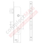 Замок дверной с защелкой и ригелем, DLB35/85/16 (ПВХ)