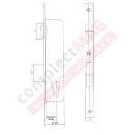 Замок дверной с роликом и ригелем, DLB25/85/16 (ПВХ)