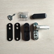 Защелка оконная поворотная с ключом, черная, БЗ-05.06