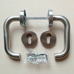 Раздельный дверной гарнитур на круглом основании, нержавеющая сталь