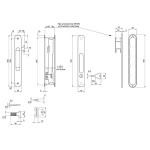 Защелка PROVEDAL двусторонняя с ключом 8ci/244 (АЛЬФА), металлическая (черная)
