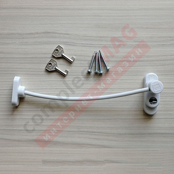 Замок с тросиком и ключом Penkid Cable Lock (бел)