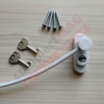 Замок оконный с тросиком и ключом Penkid Cable Lock, белый