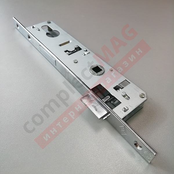 Замок дверной с защелкой и ригелем, DLB25/85/16 (ПВХ)