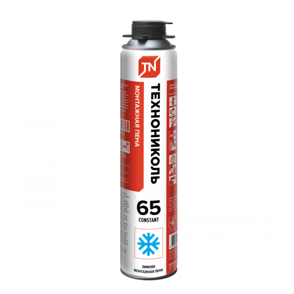  Пена монтажная ТЕХНОНИКОЛЬ 65 CONSTANT, 990 мл, ЗИМНЯЯ